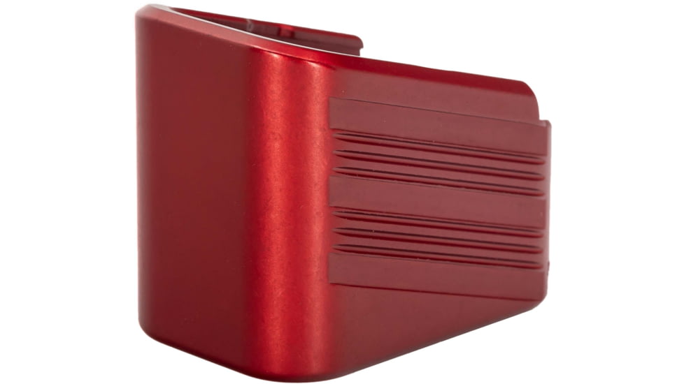 TRYBE Defense Magazine Extension Base Pad, Glock 17/17L/19X/22/34/45, 9mm/.40 S&amp;W, 4/5-Round, Red, MAGEXTG174/5-RD-5RD