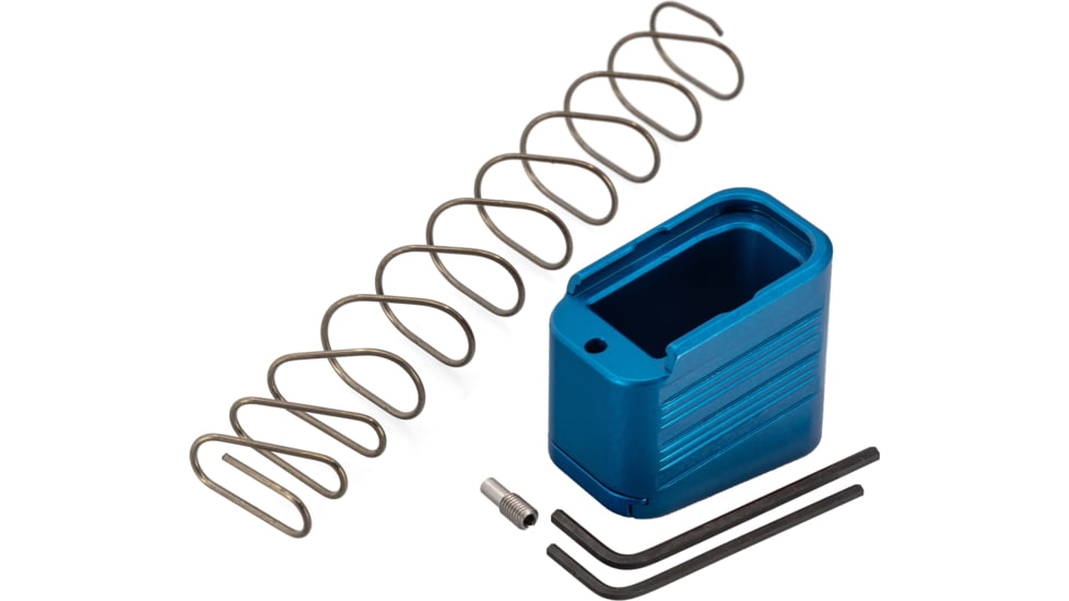 TRYBE Defense Magazine Extension Base Pad, Glock 19/23/26/27, 9mm/.40 S&amp;W, 4/5-Round, Blue, MAGEXTG194/5-BL-5RD