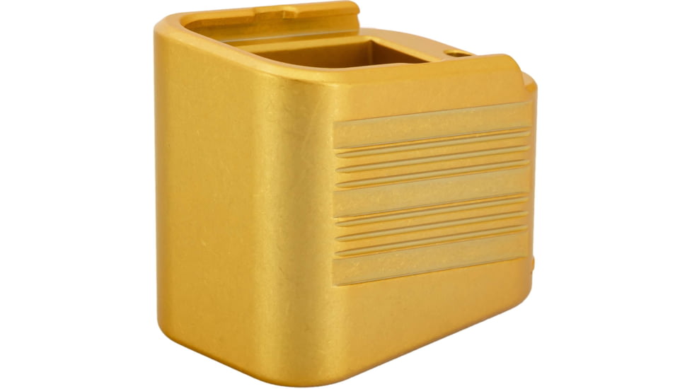 TRYBE Defense Magazine Extension Base Pad, Glock 19/23/26/27, 9mm/.40 S&amp;W, 4/5-Round, Gold, MAGEXTG194/5-GLD-5RD