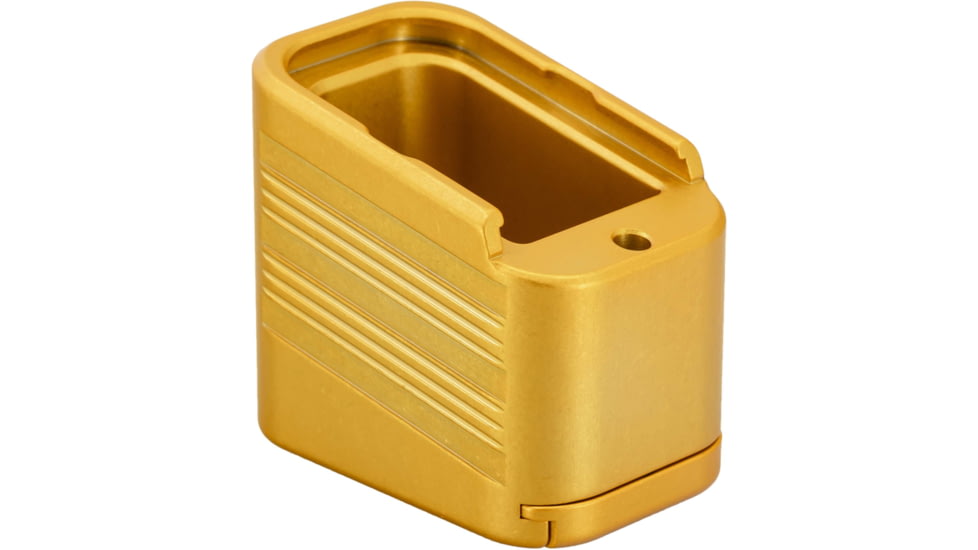 TRYBE Defense Magazine Extension Base Pad, Glock 19/23/26/27, 9mm/.40 S&amp;W, 4/5-Round, Gold, MAGEXTG194/5-GLD-5RD