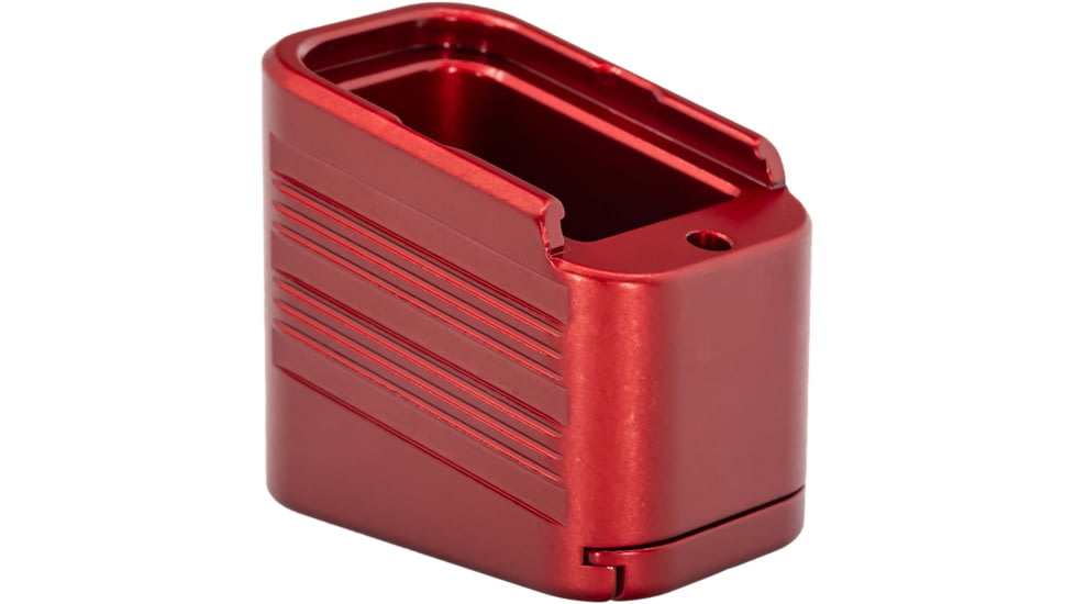 TRYBE Defense Magazine Extension Base Pad, Glock 19/23/26/27, 9mm/.40 S&amp;W, 4/5-Round, Red, MAGEXTG194/5-RD-5RD