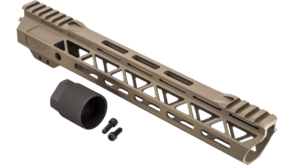 TRYBE Defense Magnite Go Fast Ultra Lightweight Handguard, Cut Top Rail, M-LOK, FDE, 12in, MGHDG-V2-12CR-FDE