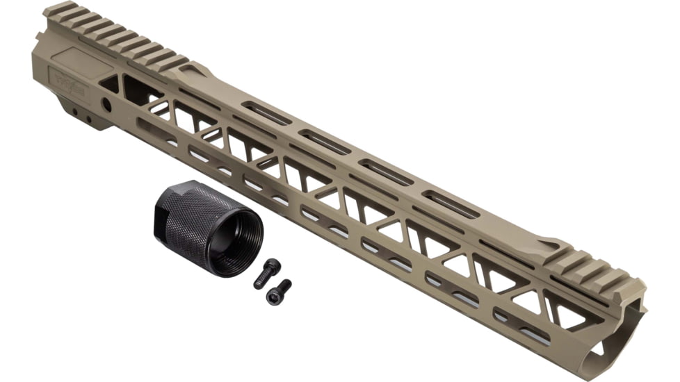 TRYBE Defense Magnite Go Fast Ultra Lightweight Handguard, Cut Top Rail, M-LOK, FDE, 15in, MGHDG-V2-15CR-FDE