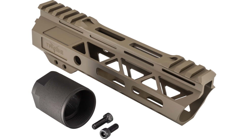 TRYBE Defense Magnite Go Fast Ultra Lightweight Handguard, Cut Top Rail, M-LOK, FDE, 7in, MGHDG-V2-7CR-FDE