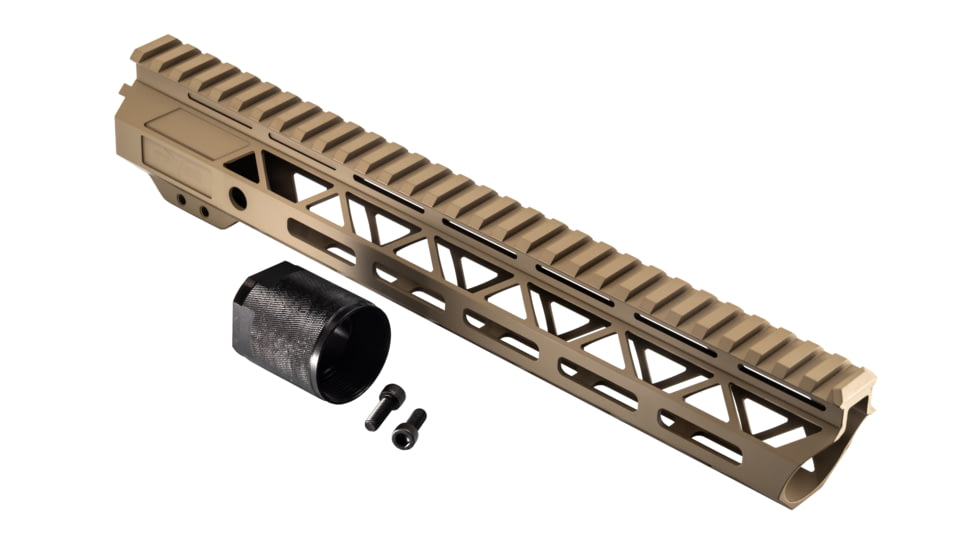 TRYBE Defense Magnite Go Fast Ultra Lightweight Handguard, Full Top Rail, M-LOK, FDE, 12in, MGHDG-V2-12FR-FDE
