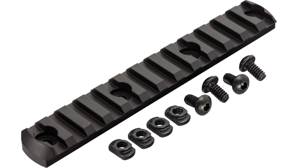 TRYBE Defense Magnite M-Lok Picatinny Rail Section with Lugs - 13 Slots, Black, TRBDMGRAIL13-V2-BL