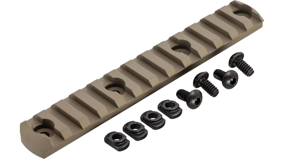 TRYBE Defense Magnite M-Lok Picatinny Rail Section with Lugs - 13 Slots, FDE, TRBDMGRAIL13-V2-FDE