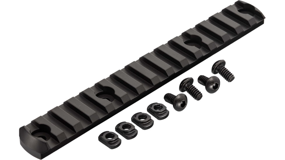 TRYBE Defense Magnite M-Lok Picatinny Rail Section with Lugs - 15 Slots, Black, TRBDMGRAIL15-V2-BL