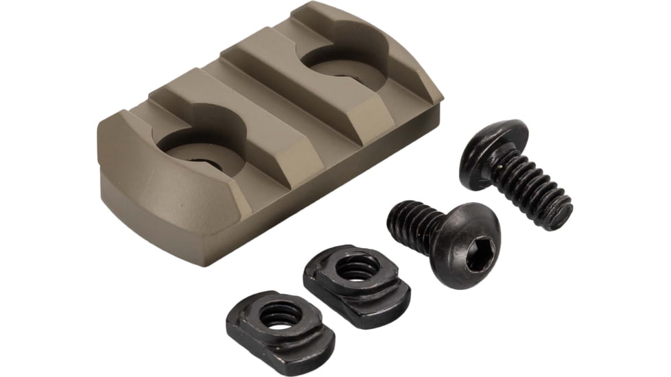 USED TRYBE Defense Magnesium Alloy M-Lok Picatinny Rail Section with Lugs - 3 Slots, FDE, TRBDMGRAIL3-V2-FDE, EDEMO1