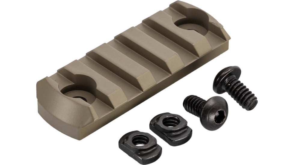 TRYBE Defense Magnite M-Lok Picatinny Rail Section with Lugs - 5 Slots, FDE, TRBDMGRAIL5-V2-FDE