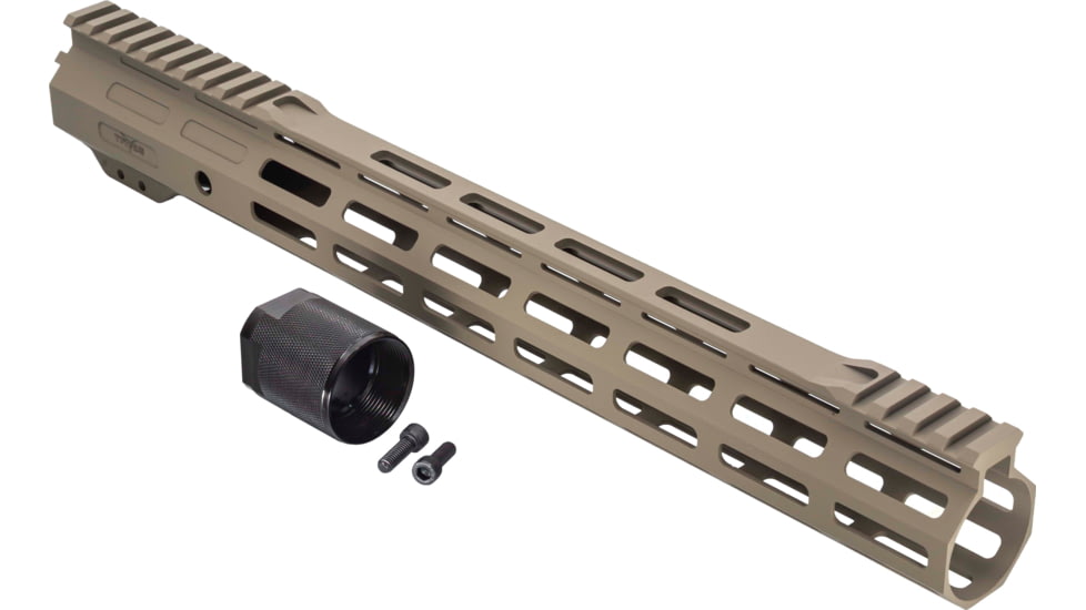 TRYBE Defense Magnite Ultra Function Lightweight Handguard, Cut Top Rail, M-LOK, FDE, 15in, MGHDG-V1-15CR-FDE
