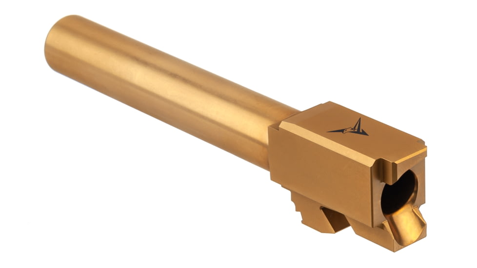 TRYBE Defense Match Grade Non Threaded Pistol Barrel, 9mm Luger, Glock 17, TiN Gold, PBG17-TIN