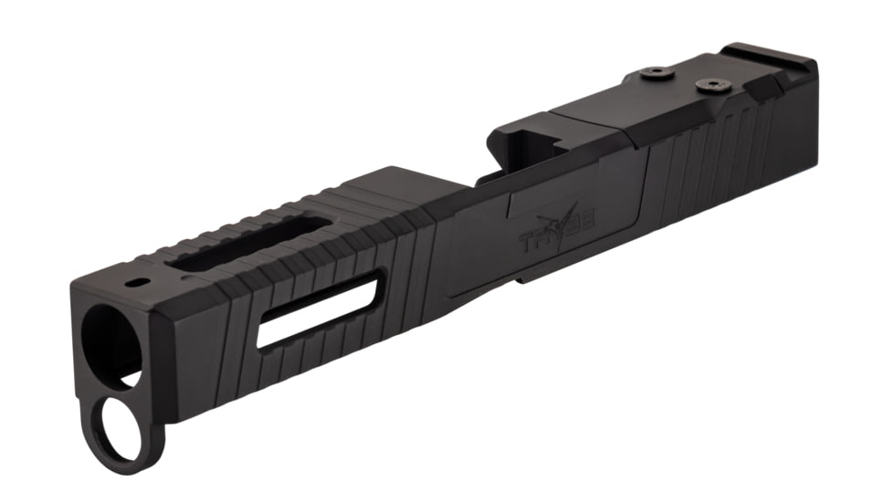 TRYBE Defense Pistol Slide, Glock 17, Gen 4, Venom Cut, Version 1, Black Cerakote SLDG17G4VNM-BN