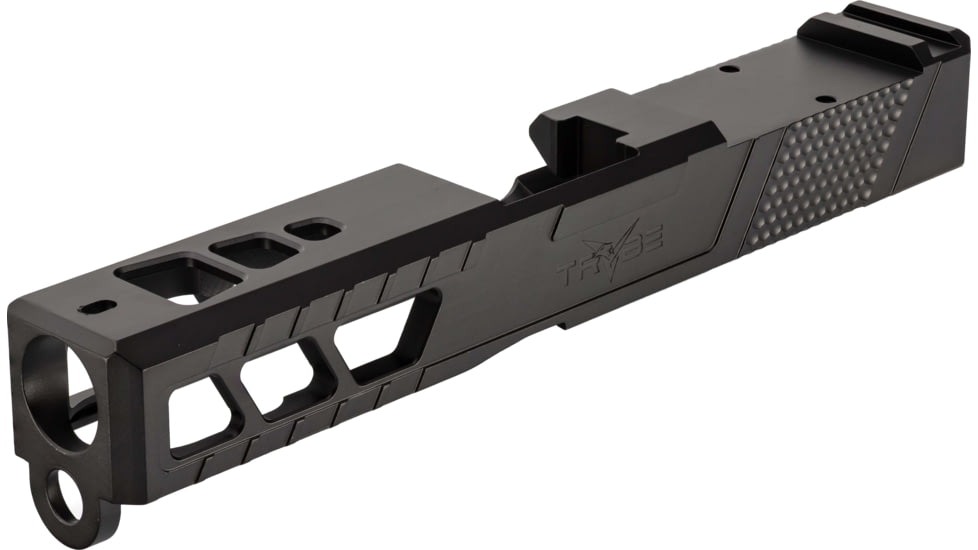 TRYBE Defense Pistol Slide, Glock 19, Gen 3, RMR Cut, Version 2, Black Cerakote, No Base Plate Included, SLDG19G3RMRV2-BN