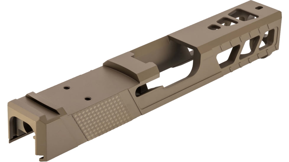 TRYBE Defense Pistol Slide, Glock 19, Gen 3, RMR Cut, Version 2, FDE Cerakote, No Base Plate Included, SLDG19G3RMRV2-FDE