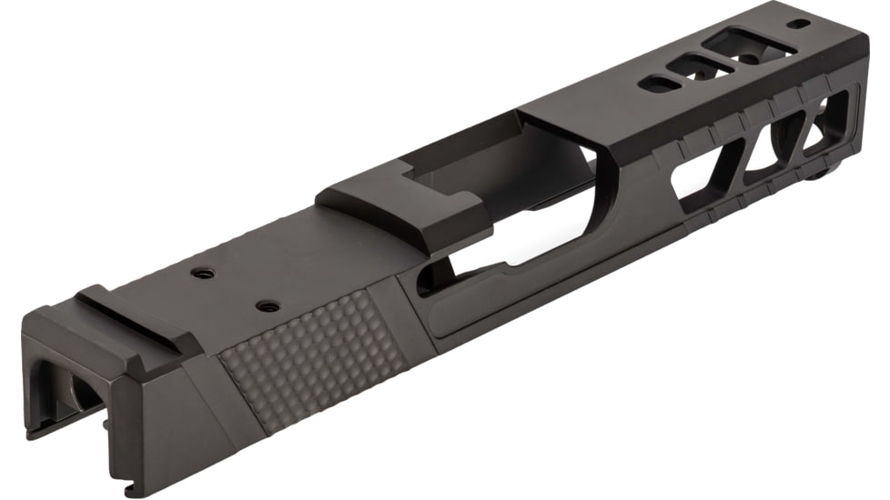 TRYBE Defense Pistol Slide, Glock 19, Gen 3, Venom Cut, Version 2, Black Cerakote, No Base Plate Included, SLDG19G3VNMV2-BN