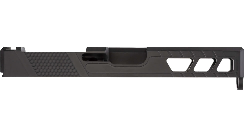 TRYBE Defense Pistol Slide, Glock 19, Gen 3, Venom Cut, Version 2, Black Cerakote, No Base Plate Included, SLDG19G3VNMV2-BN