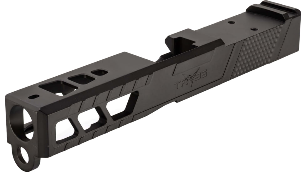 TRYBE Defense Pistol Slide, Glock 19, Gen 3, Venom Cut, Version 2, Black Cerakote, No Base Plate Included, SLDG19G3VNMV2-BN