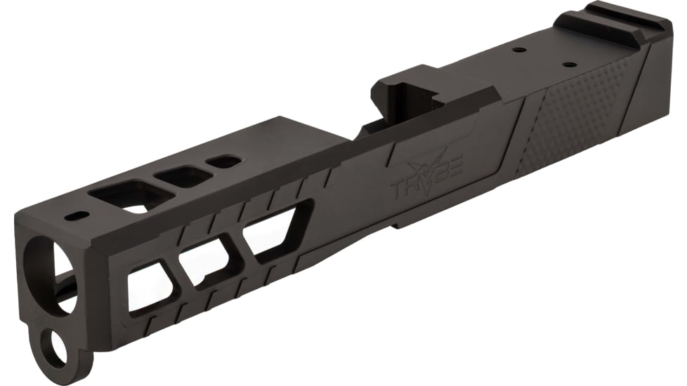 TRYBE Defense Pistol Slide, Glock 19, Gen 3, Viper Cut, Version 2, Black Cerakote, No Base Plate Included, SLDG19G3VPRV2-BN