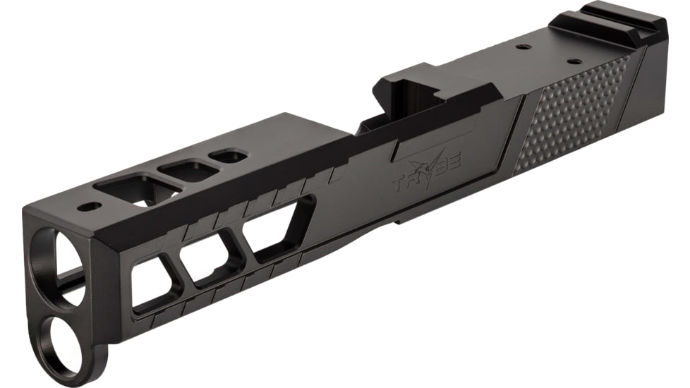 TRYBE Defense Pistol Slide, Glock 19, Gen 4, DeltaPoint Pro Cut, Version 2, Black Cerakote, No Base Plate Included, SLDG19G4DPV2-BN