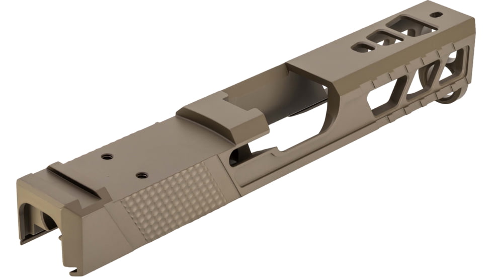 TRYBE Defense Pistol Slide, Glock 19, Gen 4, DeltaPoint Pro Cut, Version 2, FDE Cerakote, No Base Plate Included, SLDG19G4DPV2-FDE
