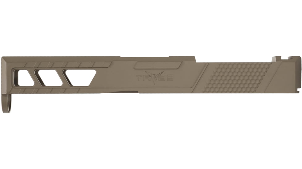 TRYBE Defense Pistol Slide, Glock 19, Gen 4, DeltaPoint Pro Cut, Version 2, FDE Cerakote, No Base Plate Included, SLDG19G4DPV2-FDE