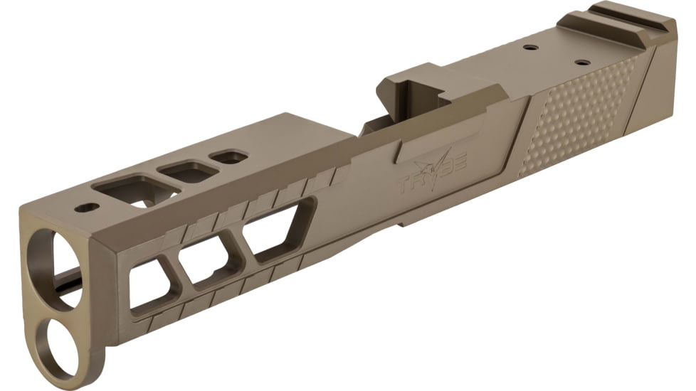 TRYBE Defense Pistol Slide, Glock 19, Gen 4, DeltaPoint Pro Cut, Version 2, FDE Cerakote, No Base Plate Included, SLDG19G4DPV2-FDE