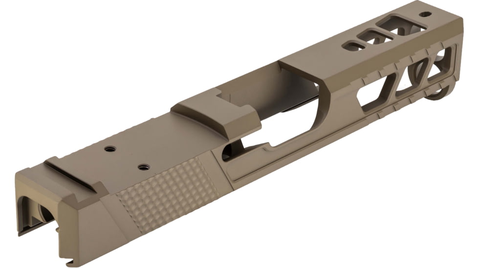 TRYBE Defense Pistol Slide, Glock 19, Gen 4, Venom Cut, Version 2, FDE Cerakote, No Base Plate Included, SLDG19G4VNMV2-FDE