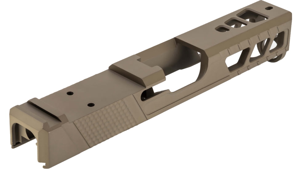 TRYBE Defense Pistol Slide, Glock 19, Gen 4, Viper Cut, Version 2, FDE Cerakote, No Base Plate Included, SLDG19G4VPRV2-FDE