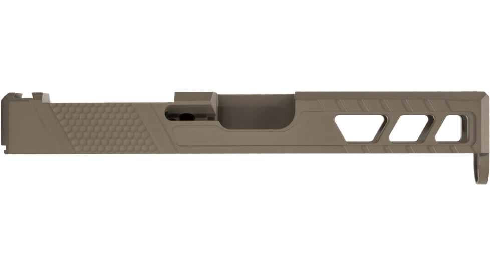TRYBE Defense Pistol Slide, Glock 19, Gen 4, Viper Cut, Version 2, FDE Cerakote, No Base Plate Included, SLDG19G4VPRV2-FDE