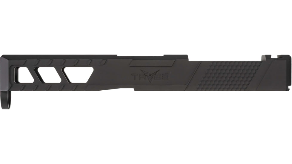 TRYBE Defense Pistol Slide, Glock 19, Gen 5, DeltaPoint Pro Cut, Version 2, Black Cerakote, No Base Plate Included, SLDG19G5DPV2-BN