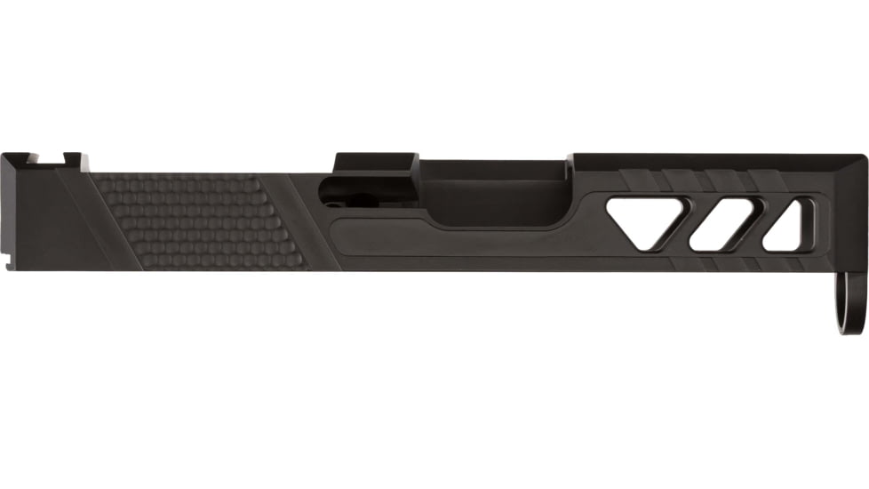 TRYBE Defense Pistol Slide, Glock 26, Gen 3/4, DeltaPoint Pro Cut, Version 2, Black Cerakote, No Base Plate Included, SLDG26G34DPV2-BN