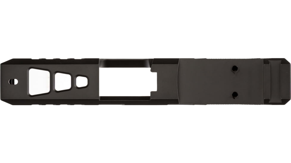 TRYBE Defense Pistol Slide, Glock 26, Gen 3/4, DeltaPoint Pro Cut, Version 2, Black Cerakote, No Base Plate Included, SLDG26G34DPV2-BN