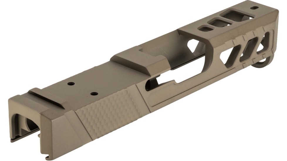 TRYBE Defense Pistol Slide, Glock 26, Gen 3/4, Viper Cut, Version 2, FDE Cerakote, No Base Plate Included, SLDG26G34VPRV2-FDE