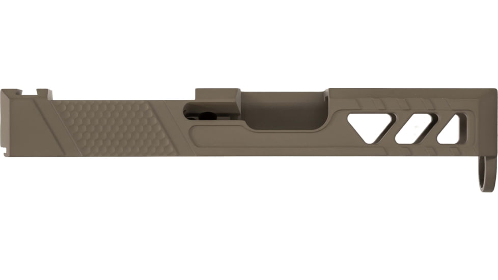 TRYBE Defense Pistol Slide, Glock 26, Gen 3/4, Viper Cut, Version 2, FDE Cerakote, No Base Plate Included, SLDG26G34VPRV2-FDE