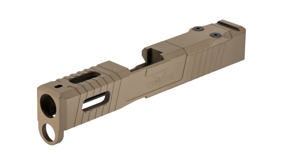 TRYBE Defense Pistol Slide, Glock 43/43X, Version 1, RMSc Cut, Cerakote Flat Dark Earth, SLDG43XRMSC-FDE