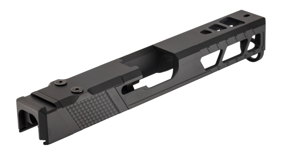 TRYBE Defense Pistol Slide, Glock 17, Gen 4, Venom Cut, Version 2, Black Cerakote, SLDG17G4VNMV2-BN