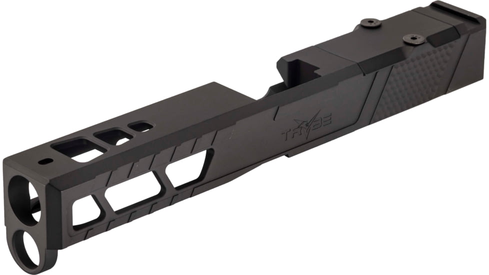 TRYBE Defense Pistol Slide, Glock 17, Gen 5, RMR Cut, Version 2, Black Cerakote, SLDG17G5RMRV2-BN