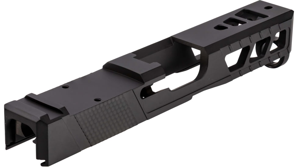 TRYBE Defense Pistol Slide, Glock 19, Gen 5, RMR Cut, Version 2, Black Cerakote SLDG19G5RMRV2-BN