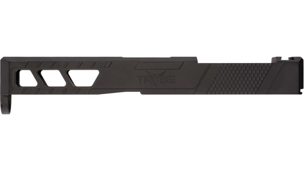 TRYBE Defense Pistol Slide, Glock 19, Gen 5, RMR Cut, Version 2, Black Cerakote SLDG19G5RMRV2-BN