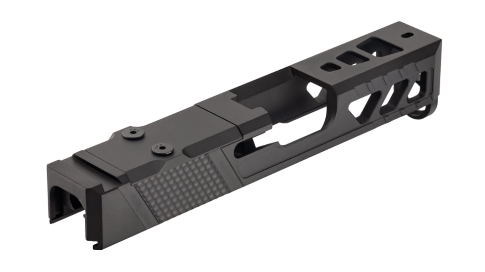 TRYBE Defense Pistol Slide, Glock 26, Gen 3/4, DeltaPoint Pro Cut, Version 2, Black Cerakote SLDG26G34DPV2-BN