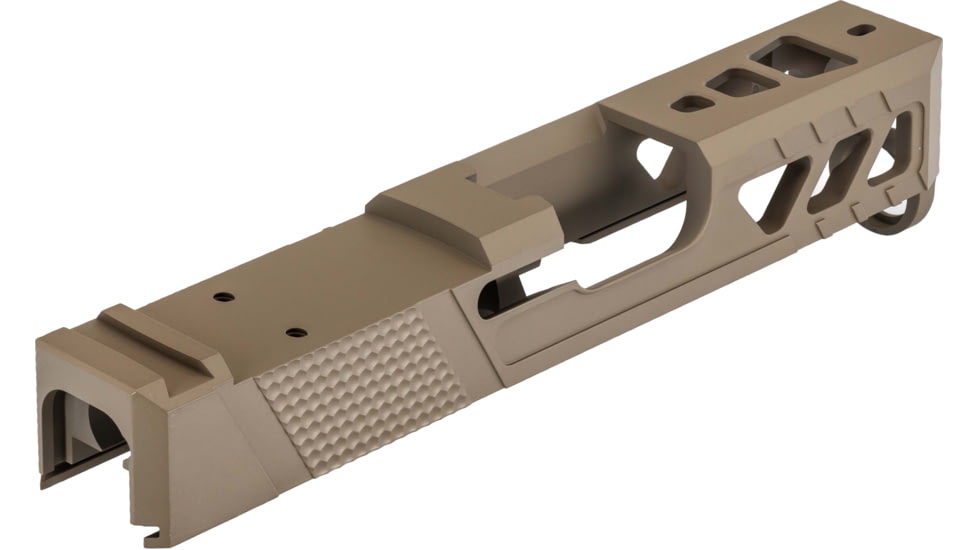 TRYBE Defense Pistol Slide, Glock 26, Gen 3/4, DeltaPoint Pro Cut, Version 2, FDE Cerakote, SLDG26G34DPV2-FDE