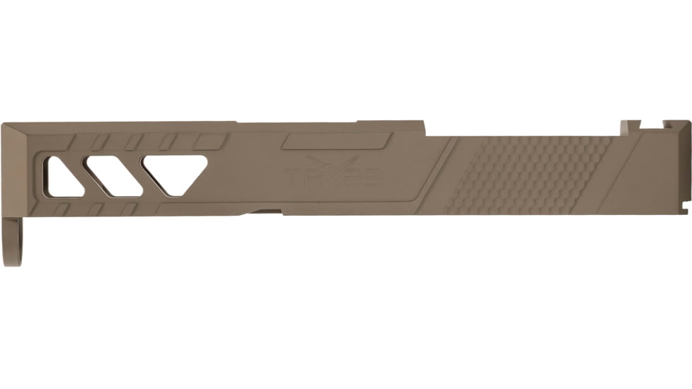 TRYBE Defense Pistol Slide, Glock 26, Gen 3/4, DeltaPoint Pro Cut, Version 2, FDE Cerakote, SLDG26G34DPV2-FDE