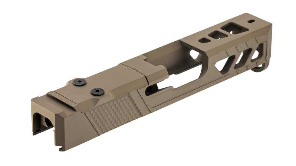 TRYBE Defense Pistol Slide, Glock 26, Gen 3/4, Viper Cut, Version 2, FDE Cerakote, SLDG26G34VPRV2-FDE