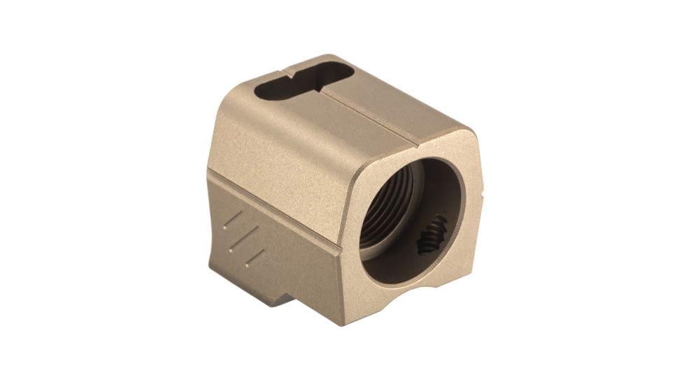 TRYBE Defense Universal 9mm Compensator - Compact Firearms, Flat Dark Earth, TRBDUNI9MMCC-FDE