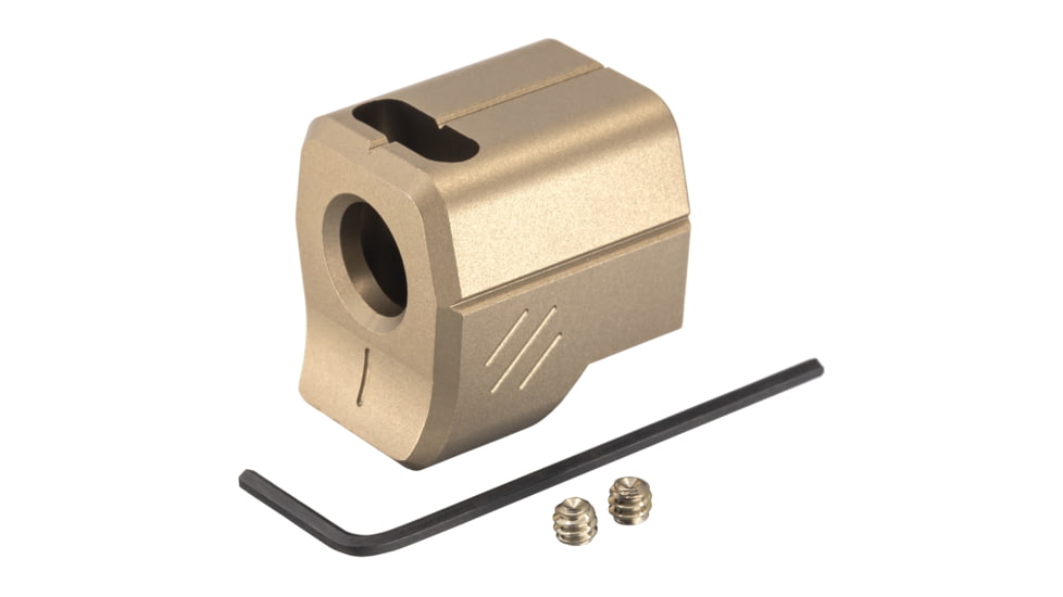 TRYBE Defense Universal 9mm Compensator - Compact Firearms, Flat Dark Earth, TRBDUNI9MMCC-FDE