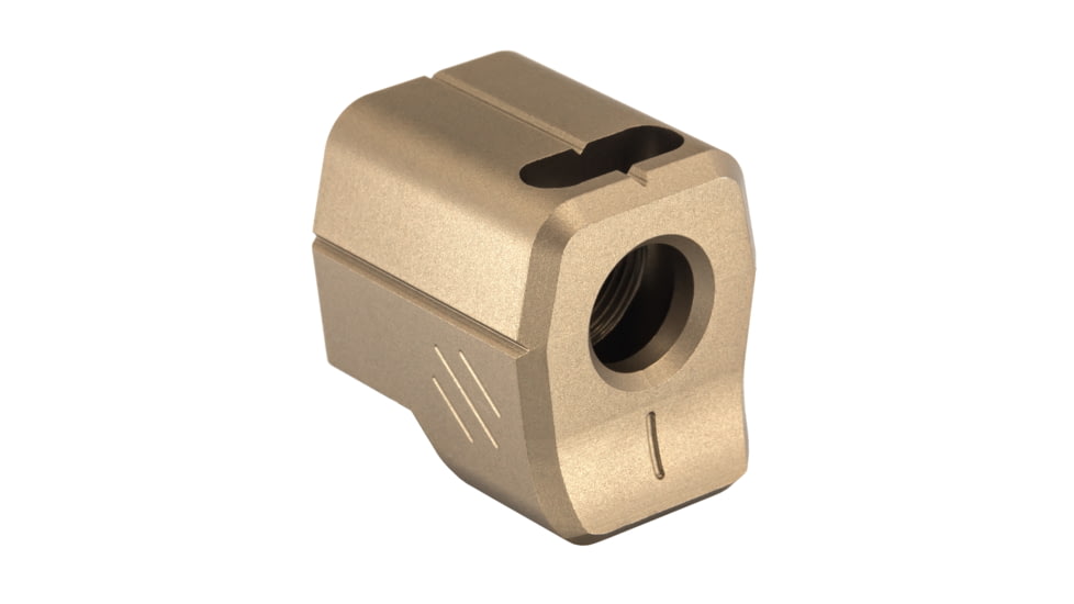 TRYBE Defense Universal 9mm Compensator - Compact Firearms, Flat Dark Earth, TRBDUNI9MMCC-FDE
