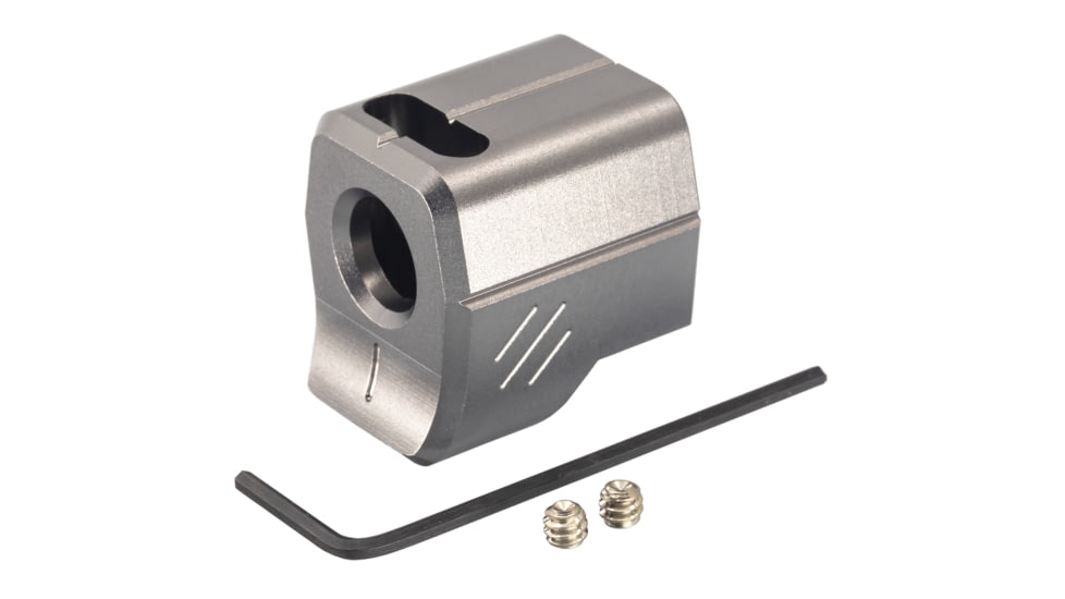 TRYBE Defense Universal 9mm Compensator - Compact Firearms, Gray, TRBDUNI9MMCC-GR
