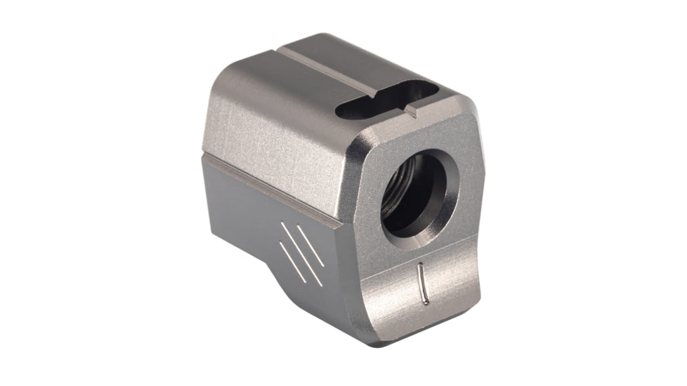 TRYBE Defense Universal 9mm Compensator - Compact Firearms, Gray, TRBDUNI9MMCC-GR