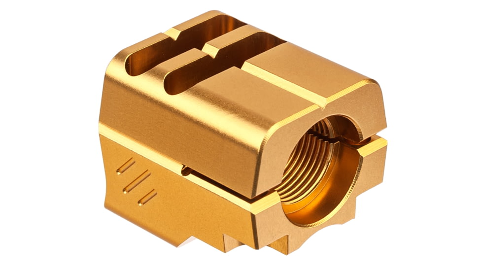 TRYBE Defense Universal 9mm Compensator - Full Size Firearms, Gold, TRBDUNI9MMFS-GLD